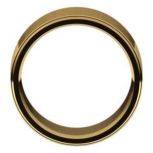 18K Yellow Or White Or Rose Gold Stepped-Edge Comfort-Fit Flat Band