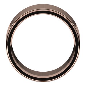 18K Yellow Or White Or Rose Gold Stepped-Edge Comfort-Fit Flat Band