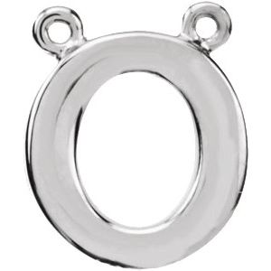 14K Yellow Or White Or Rose Gold Initial Polished Necklace Center