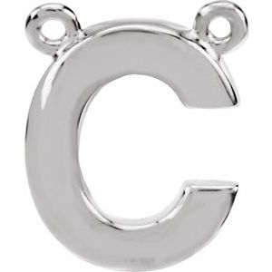 14K Yellow Or White Or Rose Gold Initial Polished Necklace Center