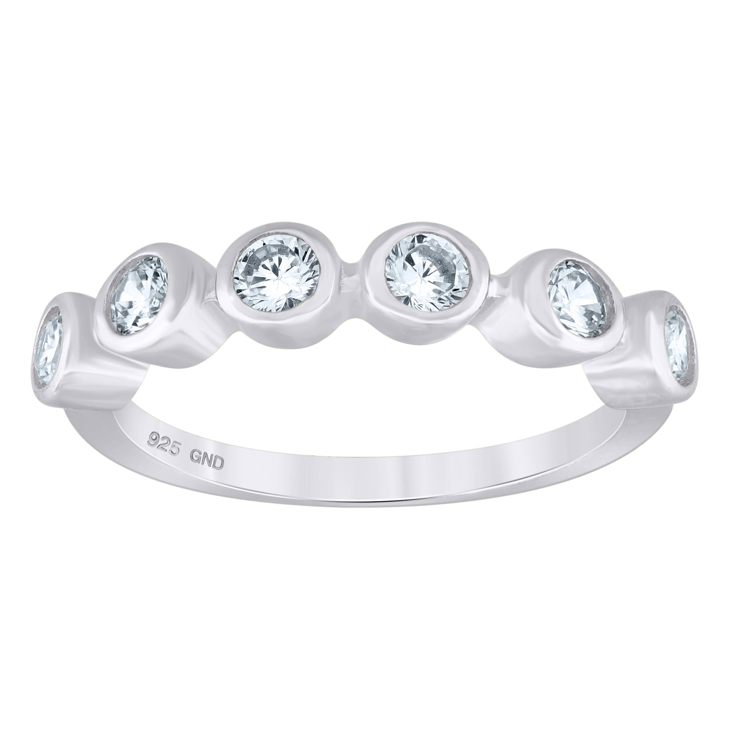Sterling Silver Womens Cubic-Zirconia Bridal Anniversary Wedding Engagement Band Ring