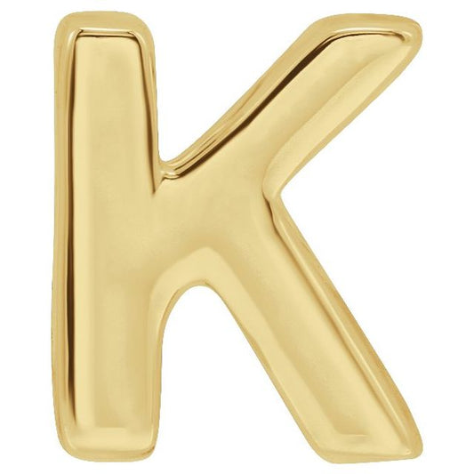 14K Yellow Gold 6.5 X 3.3 Mm Polished Initial K Slide Pendant