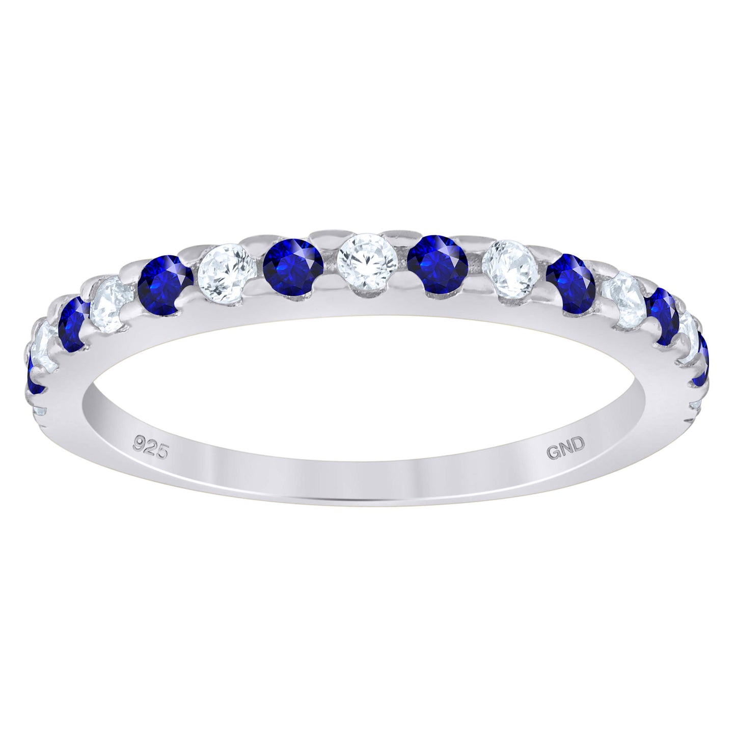 Sterling Silver Women's Cubic-Zirconia Bridal Anniversary Wedding Engagement Band Ring