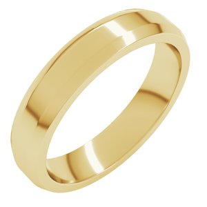18K Yellow Or White Or Rose Gold Lightweight Beveled-Edge Flat Band