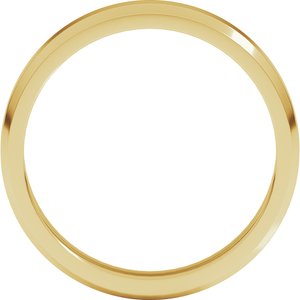 18K Yellow Or White Or Rose Gold Lightweight Beveled-Edge Flat Band