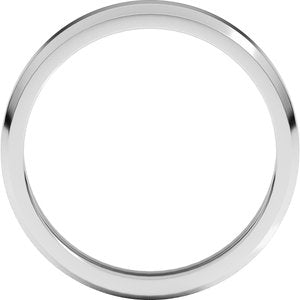 18K Yellow Or White Or Rose Gold Lightweight Beveled-Edge Flat Band