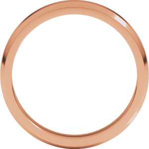 18K Yellow Or White Or Rose Gold Lightweight Beveled-Edge Flat Band