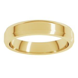 18K Yellow Or White Or Rose Gold Lightweight Beveled-Edge Flat Band