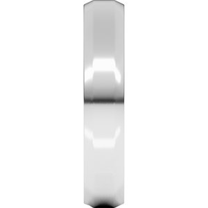 18K Yellow Or White Or Rose Gold Lightweight Beveled-Edge Flat Band