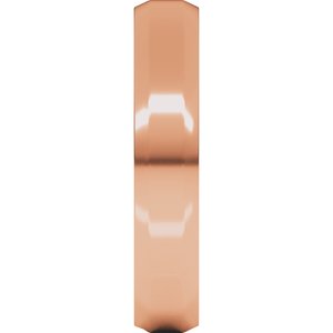 18K Yellow Or White Or Rose Gold Lightweight Beveled-Edge Flat Band
