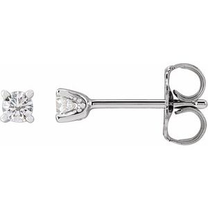 14K White Gold Round 2.5 Mm 1/8 Ctw Lab-Grown Diamond U-Prong Earrings