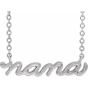 Sterling Silver 19.57x4.61 mm Nana 18" Necklace