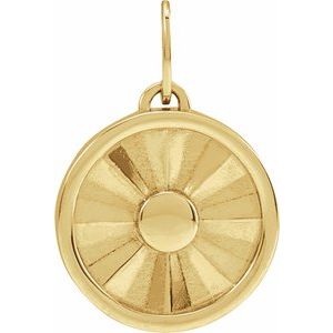 14K Yellow Gold 11.23 X 10 Mm Polished Sun Disc Pendant