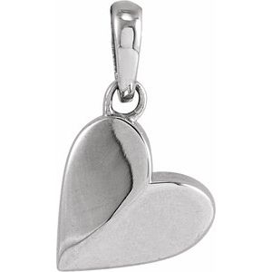 14K White Gold 9.89 X 7.65 Mm Polished Heart Pendant