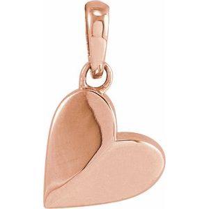 14K Rose Gold 9.89 X 7.65 Mm Polished Heart Pendant