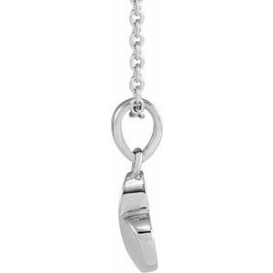 14K White Gold 9.89 X 7.65 Mm 16-18 In Polished Heart Necklace