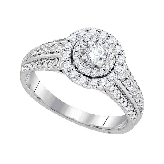 14K White Gold Round Diamond Solitaire Bridal Wedding Engagement Ring 1 Cttw, Womens Size: 5-10