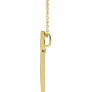 14K Yellow Gold 21.7 X 13.5 Mm 18 In Polished Cross Necklace