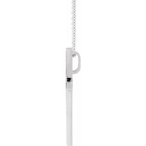 14K White Gold 25.7 X 15.7 Mm 18 In Polished Cross Necklace