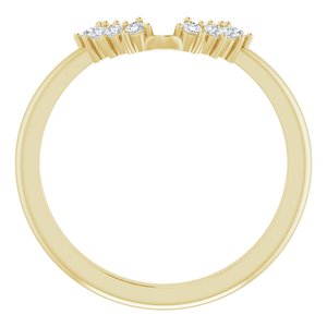 14K Yellow Gold .08 CTW Natural Diamond Matching Band for 7x5 mm Oval Ring Size 7