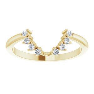 14K Yellow Gold .08 CTW Natural Diamond Matching Band for 7x5 mm Oval Ring Size 7