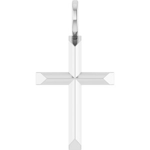 Sterling Silver 20 X 11 Mm Polished Knife Edge Cross Pendant