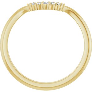 14K Yellow Gold Oval All Sizes Si2-Si3, G-H :: 0.05 Ctw Polished .05 Ctw Natural Diamond Matching Band