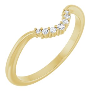 14K Yellow Gold Oval All Sizes Si2-Si3, G-H :: 0.05 Ctw Polished .05 Ctw Natural Diamond Matching Band