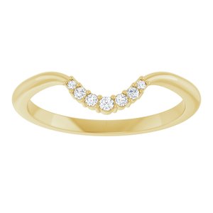14K Yellow Gold Oval All Sizes Si2-Si3, G-H :: 0.05 Ctw Polished .05 Ctw Natural Diamond Matching Band