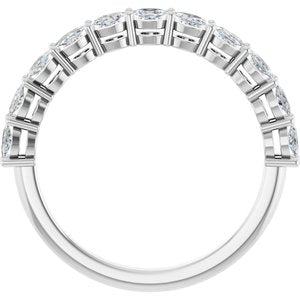 14K White Gold Round 3 Mm Polished 5/8 Ctw Natural Diamond Anniversary Band Size 7