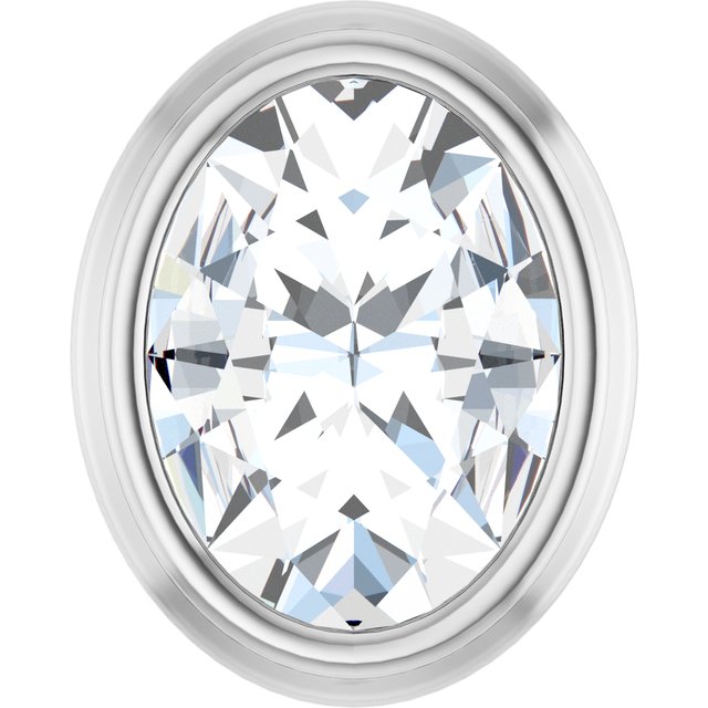 14K White Or Rose Gold Oval 4 X 3Mm Vs/Si1, Ghi Polished 1/10 Ct Natural Rose-Cut Diamond Solitaire Bezel-Set Slide