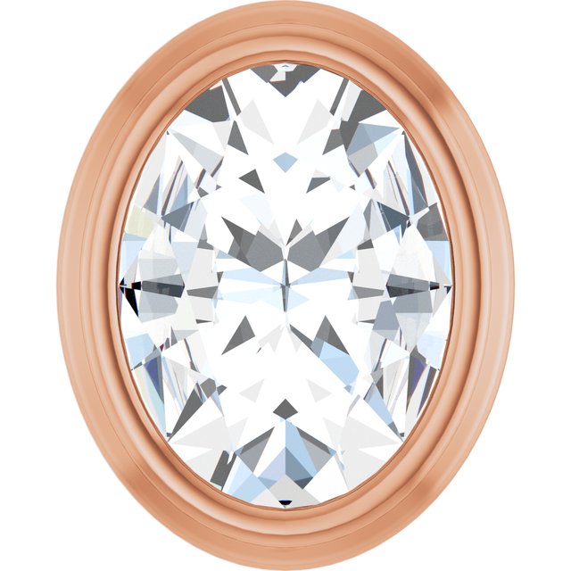 14K White Or Rose Gold Oval 4 X 3Mm Vs/Si1, Ghi Polished 1/10 Ct Natural Rose-Cut Diamond Solitaire Bezel-Set Slide