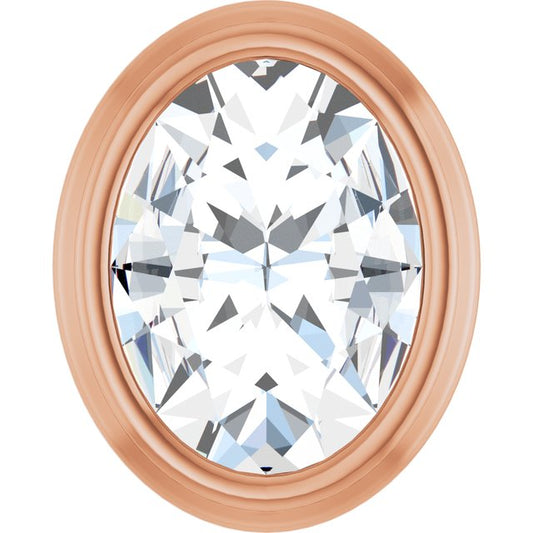 14K White Or Rose Gold Oval 4 X 3Mm Vs/Si1, Ghi Polished 1/10 Ct Natural Rose-Cut Diamond Solitaire Bezel-Set Slide