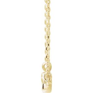 14K Yellow Gold Round 2Mm F+ Vs French-Set Bar Necklace, Length: 18 In