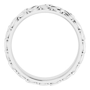 14K White Gold 5 Mm Polished Floral Band Size 7