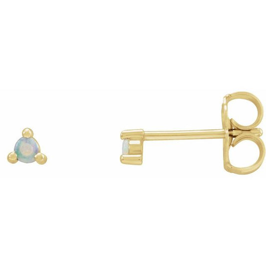 14K Yellow Or White Or Rose Gold Round Friction Backs Polished Natural Diamond Rose-Cut 3-Prong Earrings