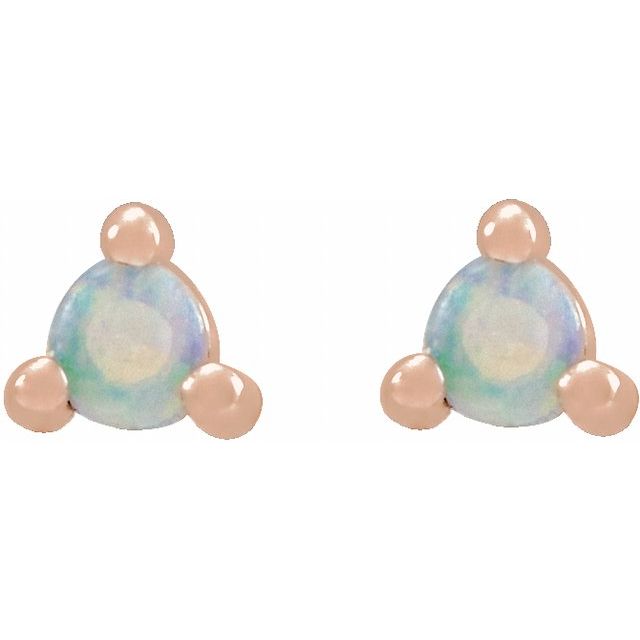 14K Yellow Or White Or Rose Gold Round Friction Backs Polished Natural Diamond Rose-Cut 3-Prong Earrings