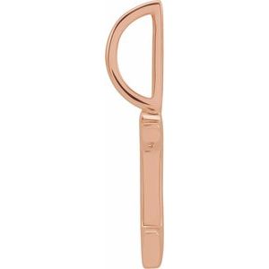 14K Rose Gold Initial M 11.15 X 10 Mm Polished Gothic Initial Charm Pendant