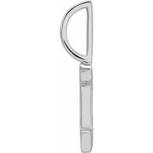 14K White Gold Initial M 11.15 X 10 Mm Polished Gothic Initial Charm Pendant