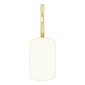 14K Yellow Gold 17.63 X 6 Mm Polished Mini Engravable Dog Tag Pendant