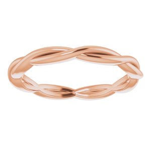 14K Yellow Or White Or Rose Gold Or Sterling Silver Or Platinum 2.2 mm Woven-Design Band