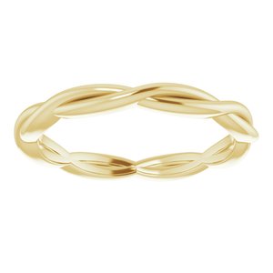 14K Yellow Or White Or Rose Gold Or Sterling Silver Or Platinum 2.2 mm Woven-Design Band