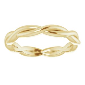 14K Yellow Or White Or Rose Gold Or Sterling Silver Or Platinum 2.2 mm Woven-Design Band