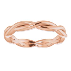 14K Yellow Or White Or Rose Gold Or Sterling Silver Or Platinum 2.2 mm Woven-Design Band