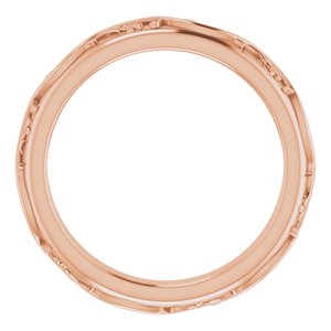 14K Rose Gold Patterned Band Size 6