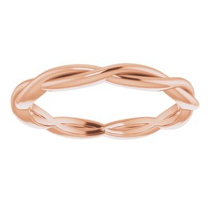 14K Yellow Or White Or Rose Gold Or Sterling Silver Or Platinum 2.2 mm Woven-Design Band