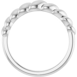 Sterling Silver Polished Rope Dome Ring Size 7