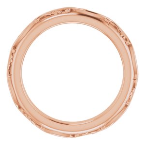 14K Rose Gold Patterned Band Size 4
