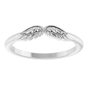 Sterling Silver Polished Stackable Angel Wings Ring Size 7
