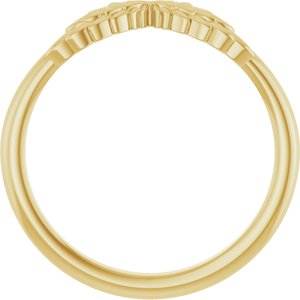 14K Yellow Gold Polished Stackable Angel Wings Ring Size 7